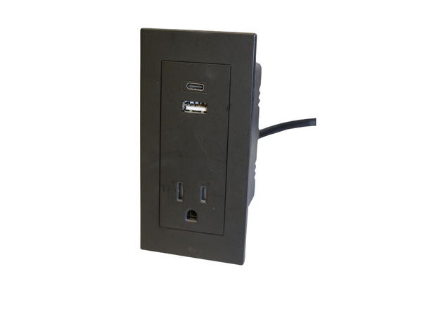 FC-760-MINI - 1 Plug Recess Mount with USB A & C