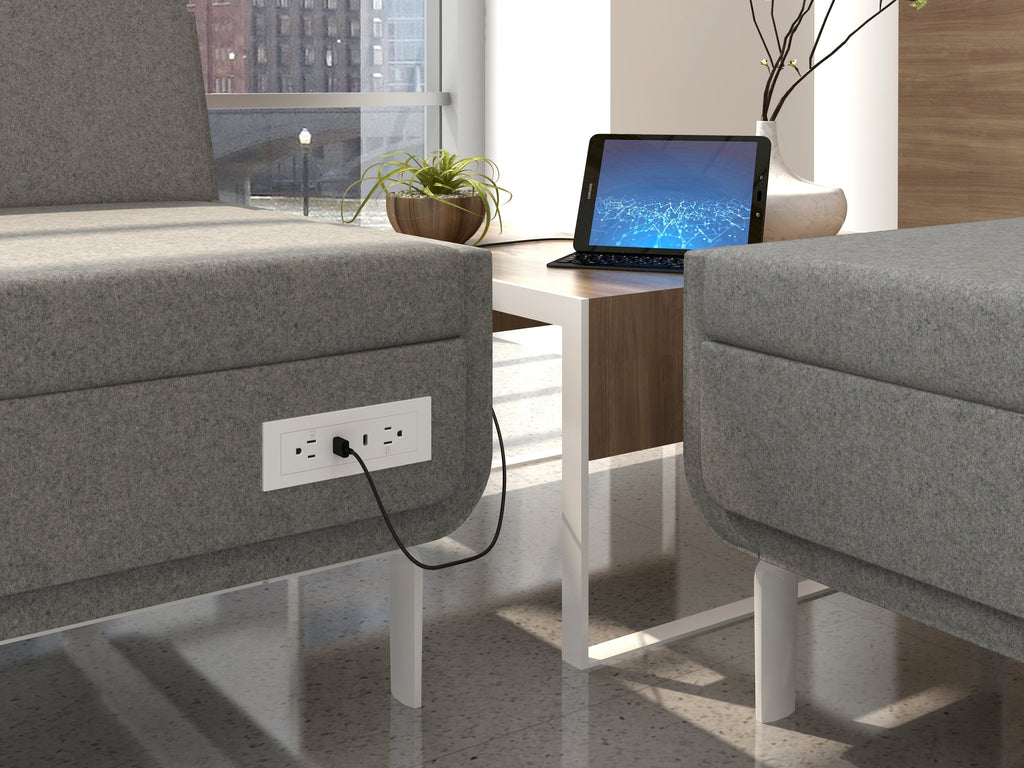 FC761 Series 2 Plug Recess Mount with Shared USB A & C Furnlite