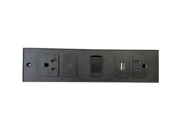 FC-780 - 2 Plug Recess Mount with Rocker Switch, USB A & USB C